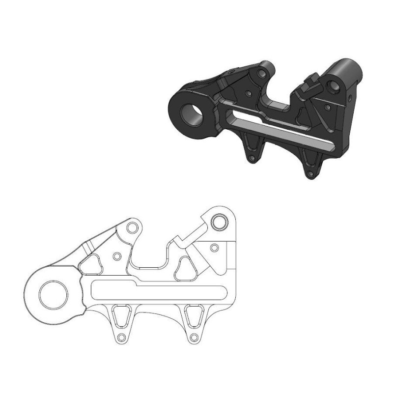 Support étrier arrière Oversize 240 KTM / HVA black